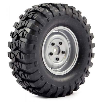FTX Outback Pre-mounted Steel Lug/tyre (2) - Grey